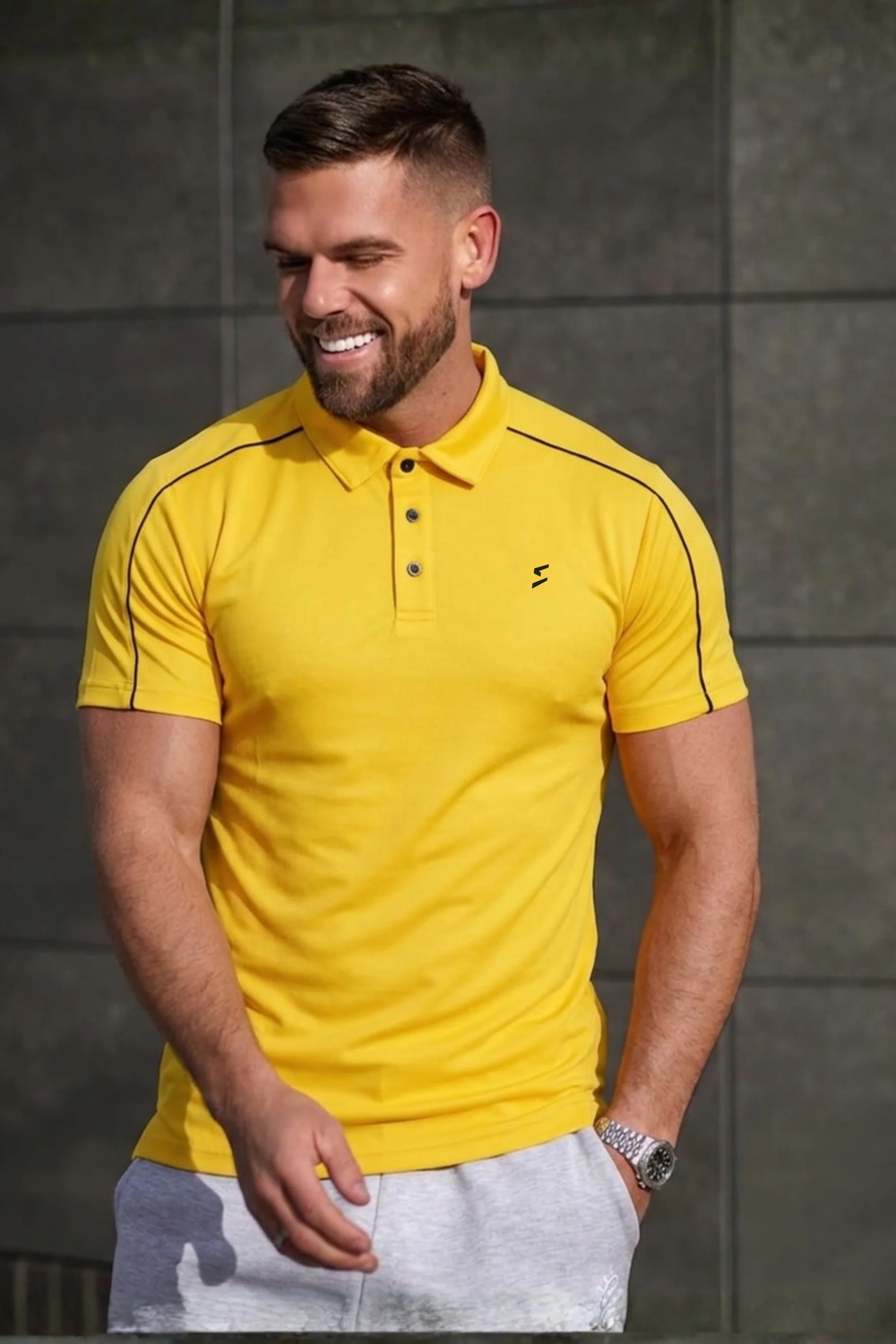 Spd Yellow Weave Polo - Image 2